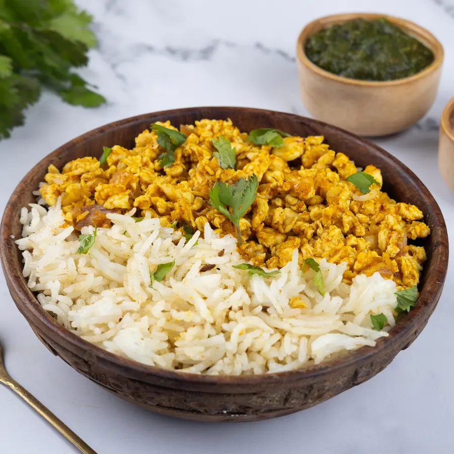 Minced Chicken with Cumin Rice