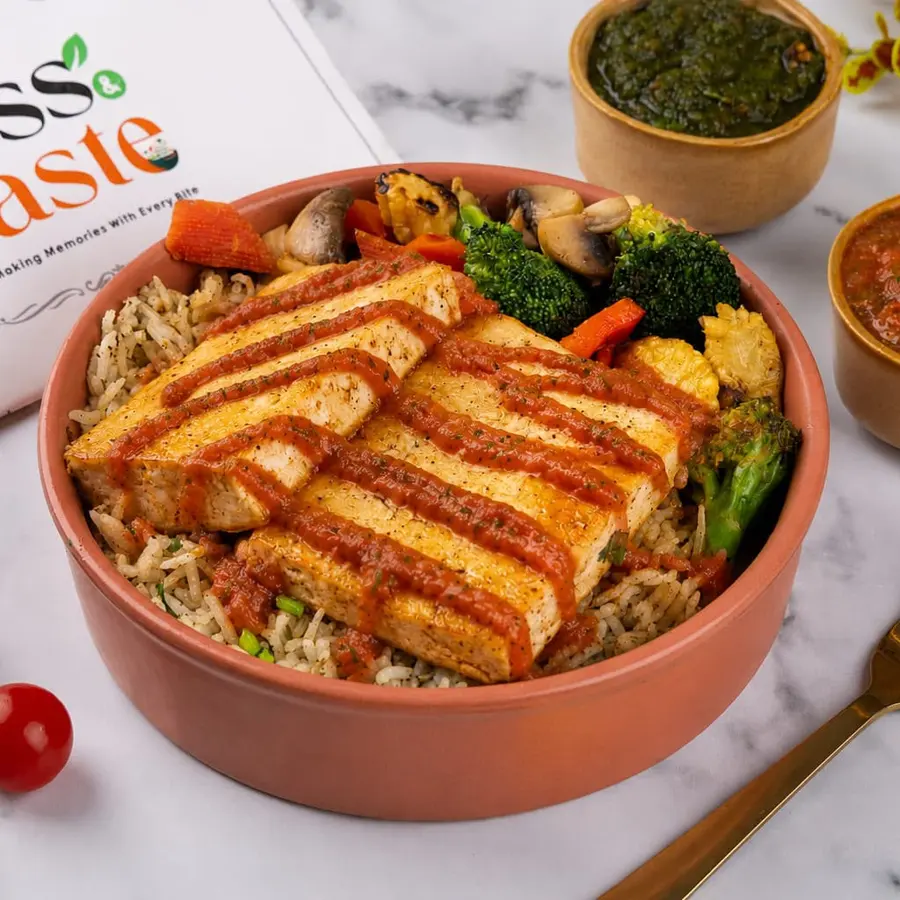 Grilled Tofu with Rice & Veggies